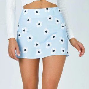 Princess Polly Size 0 Blue Daisy Mini Skirt (Shelly Mini Skirt Blue)